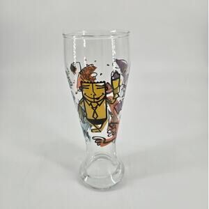 Vintage 90s Ritzenhoff Pilsner Beer Cartoon Contemporary Art Glass Jan Bazing